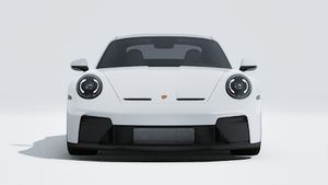 Exterior view of 911 GT3 with Touring Package showing the front of the car