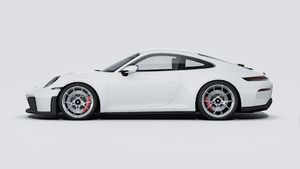 Exterior view of 911 GT3 with Touring Package showing the left side of the car