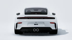 Exterior view of 911 GT3 with Touring Package showing the rear of the car