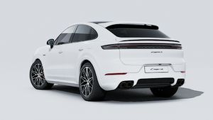 Exterior view of Cayenne S E-Hybrid Coupé Black Edition showing the back and left side of the car