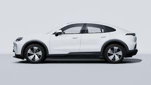 Exterior view of Cayenne Coupé Electric showing the left side of the car