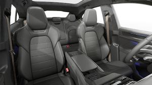 Interior view showing the front seats of Cayenne Turbo Coupé Electric