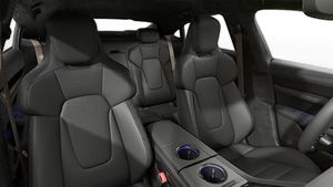 Interior view showing the front seats of Taycan Turbo S