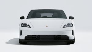 Exterior view of Taycan 4S Sport Turismo Black Edition showing the front of the car