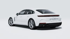 Exterior view of Panamera 4 E-Hybrid showing the back and left side of the car