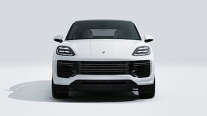 Exterior view of Cayenne Turbo E-Hybrid Coupé showing the front of the car