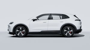 Exterior view of Cayenne S Electric showing the left side of the car