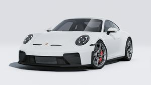 Vista exterior de 911 GT3 with Touring Package mostrando la parte delantera y el lado izquierdo del coche