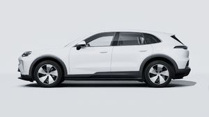 Exterior view of Cayenne Electric showing the left side of the car