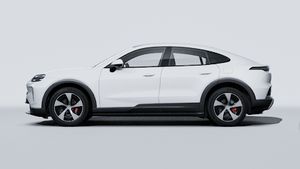 Exterior view of Cayenne S Coupé Electric showing the left side of the car