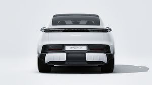 Exterior view of Cayenne S Coupé Electric showing the rear of the car