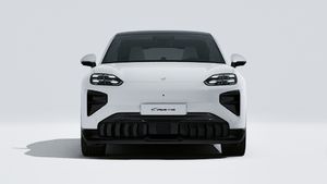 Exterior view of Cayenne Turbo Coupé Electric showing the front of the car