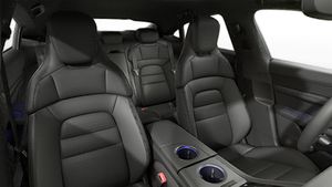 Interior view showing the front seats of Taycan