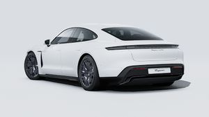Exterior view of Taycan GTS showing the back and left side of the car