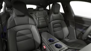 Interior view showing the front seats of Taycan 4 Cross Turismo