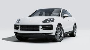 Vue extérieure de Cayenne Coupé montrant l'avant et le côté gauche de la voiture