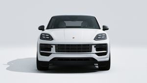 Buitenaanzicht van Cayenne Turbo E-Hybrid Coupé with GT Package met de voorkant van de auto
