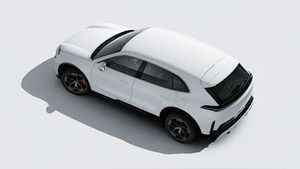 Buitenaanzicht van Cayenne Turbo Electric van bovenaf gezien