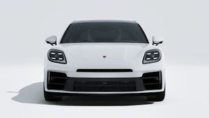Buitenaanzicht van Panamera 4 E-Hybrid Executive met de voorkant van de auto