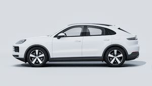 Utvendig visning av Cayenne E-Hybrid Coupé som viser venstre side av bilen
