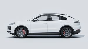 Utvendig visning av Cayenne S E-Hybrid Coupé som viser venstre side av bilen