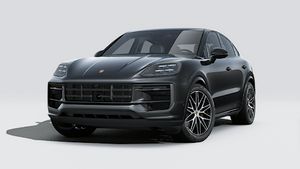 Utvendig visning av Cayenne Coupé Black Edition som viser fronten og venstre side av bilen
