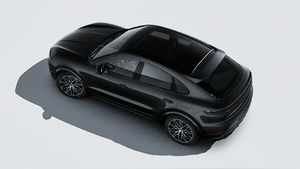 Utvendig visning av Cayenne E-Hybrid Coupé Black Edition sett ovenfra