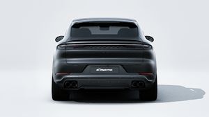 Utvendig visning av Cayenne E-Hybrid Coupé Black Edition som viser baksiden av bilen
