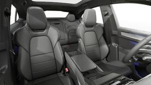 Innvendig visning som viser forsetene til Cayenne S Coupé Electric