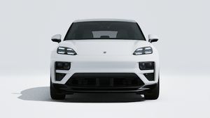 Utvendig visning av Macan Turbo som viser fronten av bilen