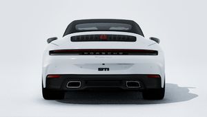 Exterior view of 911 Carrera Cabriolet showing the rear of the car