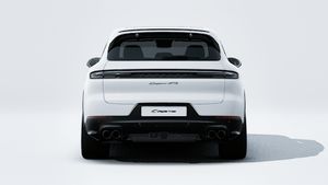 Exterior view of Cayenne GTS showing the rear of the car