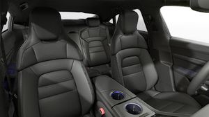 Interior view showing the front seats of Taycan