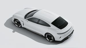 Exterior view of Taycan Turbo seen from above