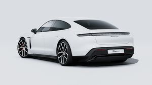 Exterior view of Taycan 4S Black Edition showing the back and left side of the car
