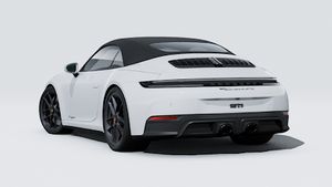 Exterior view of 911 Carrera 4 GTS Cabriolet showing the back and left side of the car