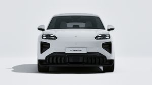 Exterior view of Cayenne Turbo Electric showing the front of the car