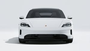 Exterior view of Taycan 4S showing the front of the car