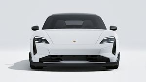 Exterior view of Taycan Turbo GT showing the front of the car