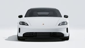 Exterior view of Taycan Black Edition showing the front of the car