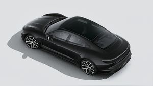 Exterior view of Taycan 4 Black Edition seen from above