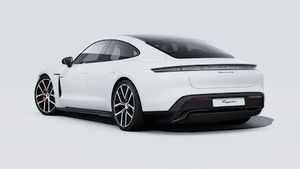 Exterior view of Taycan 4S Black Edition showing the back and left side of the car