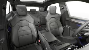Vista interior de los asientos delanteros del Cayenne Electric