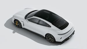 Vista exterior de Taycan Turbo S vista desde arriba
