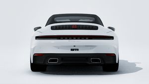 Exterior view of 911 Carrera Cabriolet showing the rear of the car