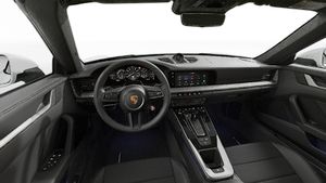 Interior view showing the steering wheel and dashboard of 911 Carrera S Cabriolet