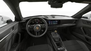 Interior view showing the steering wheel and dashboard of 911 GT3 with Touring Package