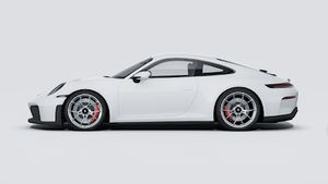 Exterior view of 911 GT3 with Touring Package showing the left side of the car