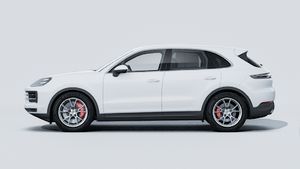 Exterior view of Cayenne S showing the left side of the car