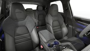 Interior view showing the front seats of Cayenne GTS